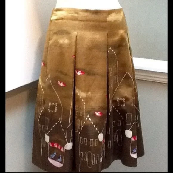 Anthropologie Maeve Village Birds Skirt - Picture 2 of 5